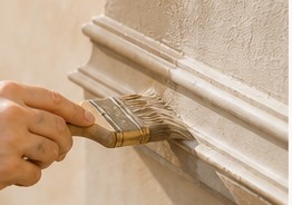 Dekorative Arbeit mit Pinsel